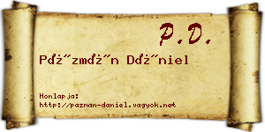 Pázmán Dániel névjegykártya